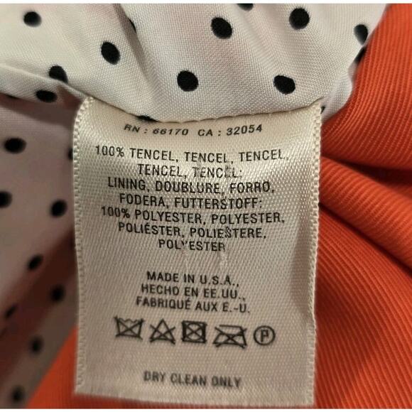 Anthropologie Blazer Womens Medium Orange Open Jacket Cartonnier Breathable - Picture 9 of 11